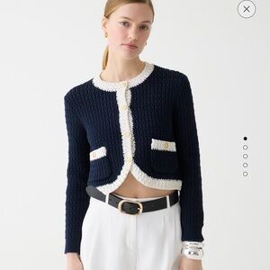 NEW - J.Crew Navy Cropped Lady Sweater Jacket - Women’s XXL